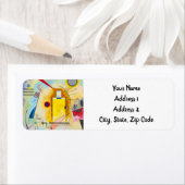 Étiquette Kandinsky jaune-rouge-bleu (En situation)