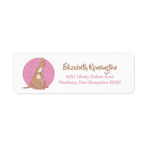 Étiquette Kangaroo Baby Girl Motif rose