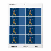 Étiquette Kangaroo de Noël (Feuille entière)