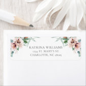 Étiquette Katrina Boho Chic rose Mariage floral (En situation)