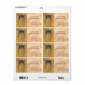 Étiquette Katsuda Yukio Owl japonais oriental fine art (Feuille entière)