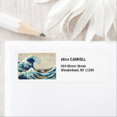 Étiquette Katsushika Hokusai - La Grande vague au large de K (En situation)