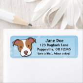 Étiquette Kawaii American Pit Bull Terrier (En situation)