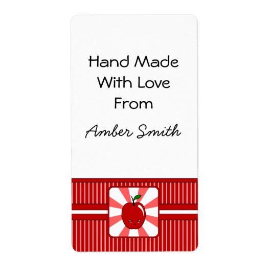 Étiquette Kawaii Apple (Garçon) (Devant)