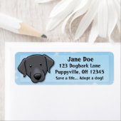 Étiquette Kawaii Black Lab (En situation)