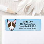 Étiquette Kawaii Brindle Bull Terrier (En situation)