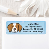 Étiquette Kawaii Brittany Spaniel (En situation)