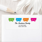 Étiquette Kawaii Cats Adresse de retour (En situation)