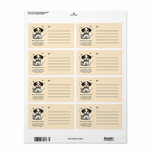 Étiquette Kawaii/ chibi expédition de chiens (Feuille entière)