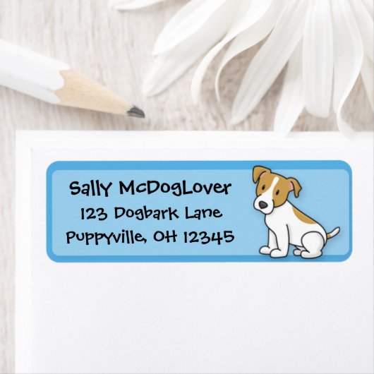 Étiquette Kawaii Jack Russell Terrier (En situation)