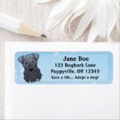 Étiquette Kawaii Kerry Blue Terrier (En situation)