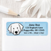 Étiquette Kawaii Kuvasz (En situation)