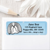 Étiquette Kawaii Lowchen (En situation)