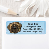 Étiquette Kawaii Mastiff (En situation)