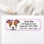 Étiquette Kawaii Pink En vichy American Pit Bull Terrier (En situation)