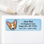 Étiquette Kawaii Red Cardigan Welsh Corgi (En situation)