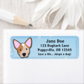 Étiquette Kawaii Red Heeler (En situation)