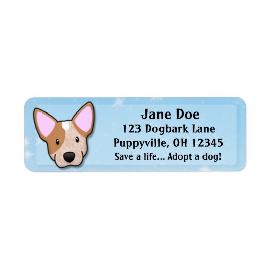 Étiquette Kawaii Red Heeler (Devant)