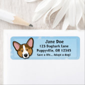 Étiquette Kawaii Sable Cardigan Welsh Corgi (En situation)