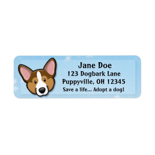 Étiquette Kawaii Sable Cardigan Welsh Corgi (Devant)