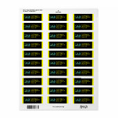 Étiquette Kayak Fishing Black & White Whimsy (Feuille entière)