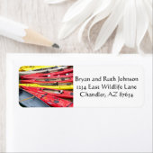 Étiquette Kayaks colorés (En situation)