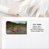 Étiquette Kayaks sur une île (En situation)