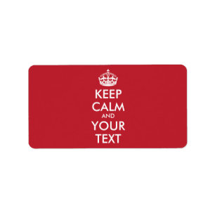 Étiquette KEEP CALM personnalisé et votre texte - blanc