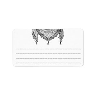 Étiquette Keffiyeh Écharpe palestinienne tissu traditionnel