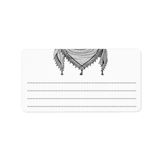 Étiquette Keffiyeh Écharpe palestinienne tissu traditionnel (Devant)