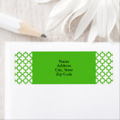 Étiquette Kelly Green Quatrefoil Motif (En situation)