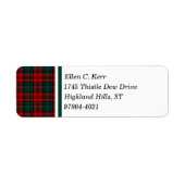 Étiquette Kerr Clan rouge, vert et noir Tartan écossais (Devant)