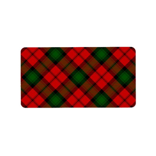 Étiquette Kerr tartan rouge vert plaid (Devant)