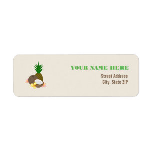 Étiquette Ketmie tropicale d'ananas de noix de coco de Luau