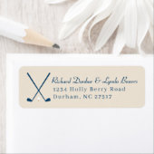 Étiquette Khaki Navy Blue Golf Thème Retourner Adresse Label (En situation)