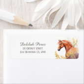 Étiquette Kids Spring Watercolor Horloge Adresse de retour (En situation)