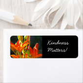 Étiquette Kindness Matters! autocollants Orang Lily Flowers (En situation)