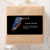 Étiquette KINGFISHER, Bleu noir (En situation)