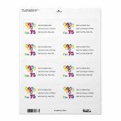 Étiquette Kiss Me I'm 75 Anniversaire T-shirts et cadeaux (Feuille entière)