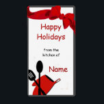 Étiquette Kitchen Chef Utensils Icon Gift Label<br><div class="desc">A vector (for high quality printing) graphic spoons and an oven mitt on a gift label.  Original artwork: Copyright Charmaine Paulson</div>