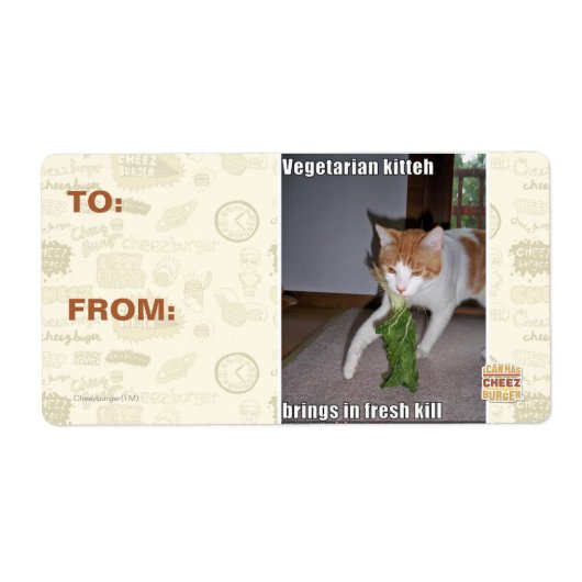 Étiquette Kitteh végétarien (Devant)