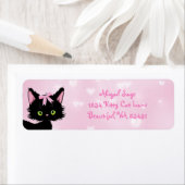 Étiquette Kitten Cat Pink et White Girly (En situation)