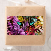 Étiquette Kitty Chat Automne Feuilles d'Artsy Coloré Design (En situation)