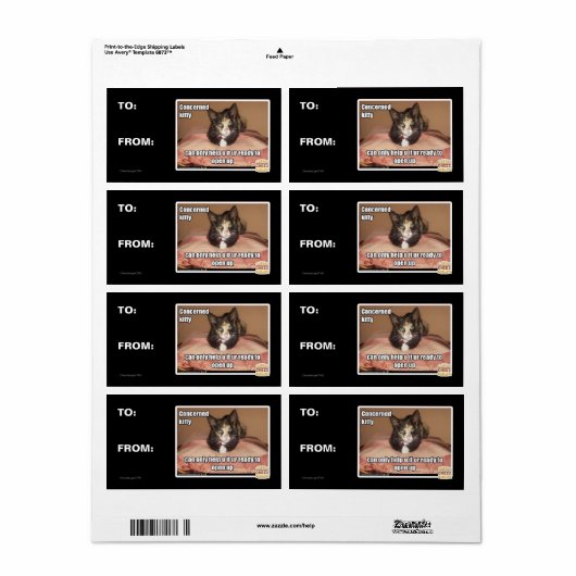 Étiquette Kitty Concerné (Feuille entière)