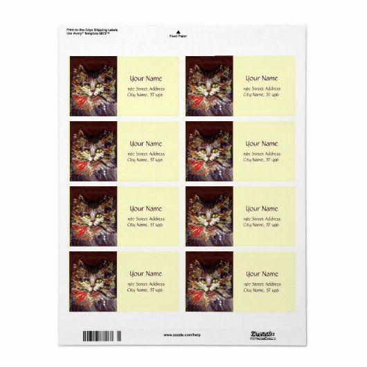 ÉTIQUETTE KITTY PORTRAIT (Feuille entière)