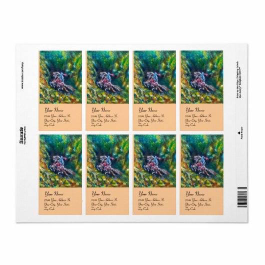 ÉTIQUETTE KNIGHT LANCELOT, CHEVAL EN FORÊT VERTE (Feuille entière)