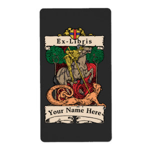 Étiquette Knight Slay Dragon Ex-Libris Modèle