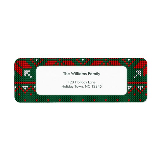 Étiquette Knitted Sweater Pattern Return (Devant)