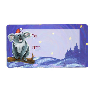 Étiquette Koala Bear Christmas