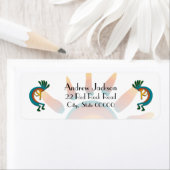 Étiquette Kokopelli avec Sun Return Adresse (En situation)